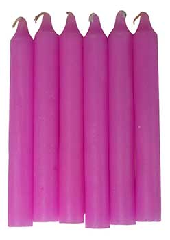 CB6PI.jpg (set of 6) Pink 6" household candle