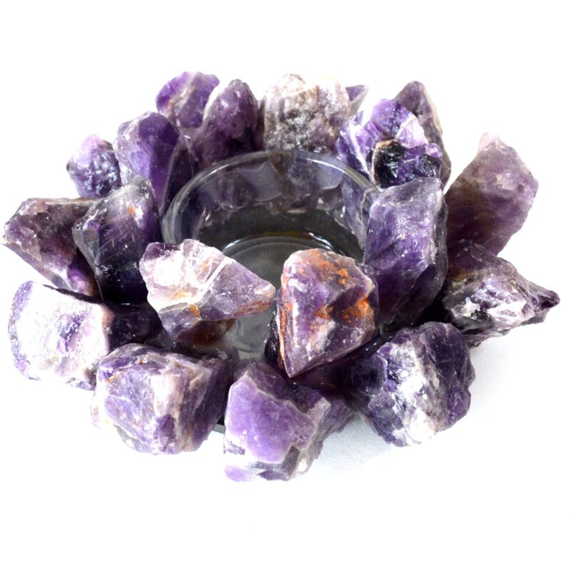 4 1/2" Amethyst tealight holder