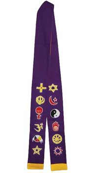 FMIMS1A.jpg Interfaith Minister's Stole purple/ gold