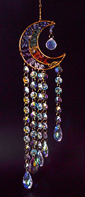 FSCWH26.jpg 21" Gemstone & Moon sun catcher