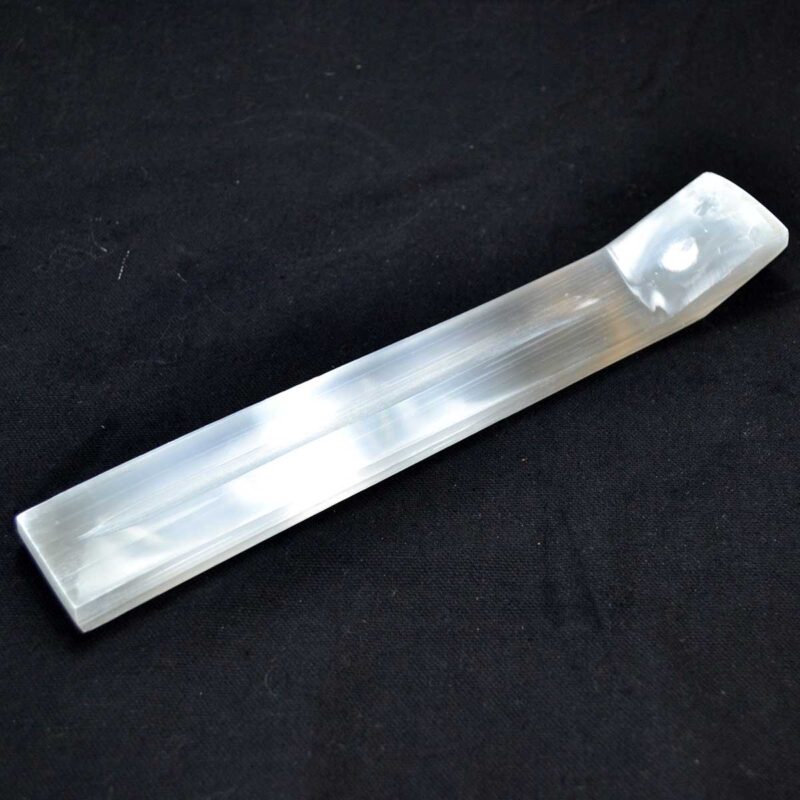 IBSEL.jpg 9 3/4" Selenite incense holder