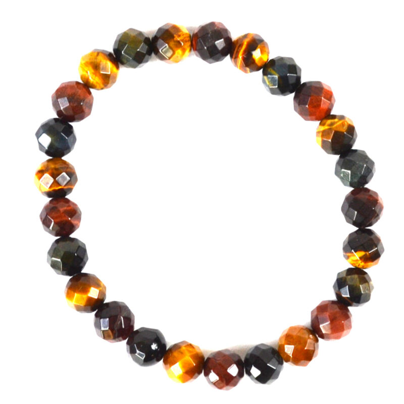 8mm Faceted Tiger Eye, Tricolor — Healing Crystal & Gemstone