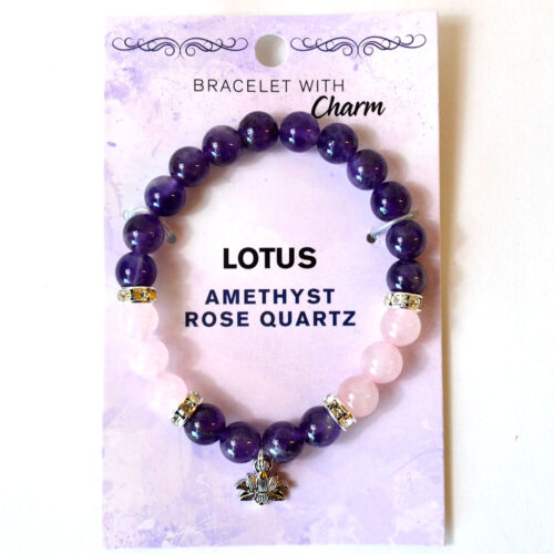 JB8AMEL 8mm Amethyst & Rose Qtz/ Lotus
