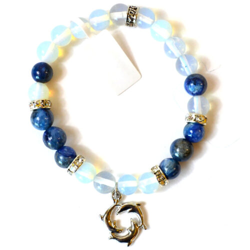 JB8OPAD 8mm Opalite/ Kyanite with Dolphins