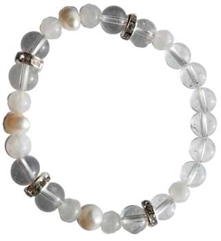 JB8QZP 8mm Quartz/ Rainbow Moonstone Pearl