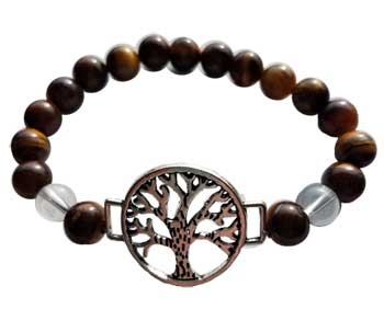 JB8TET 8mm Tiger Eye/ Quartz with Tree of Life