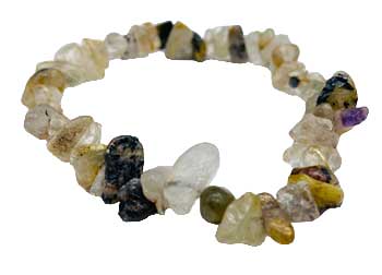 JBC034A Quartz, Rutilated Chip Bracelet