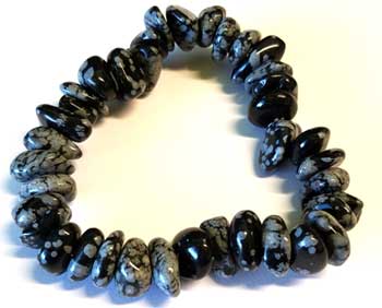 JBTSFO Snowflate Obsidian Gemstone Bracelet Stretch