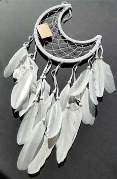 RDC77.jpg 8 1/2" Half Moon white dream catcher