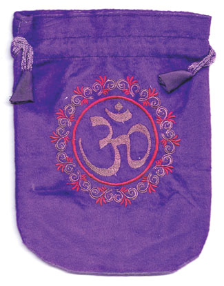 RV68OM.jpg 6"x 8" Om Purple velveteen bag