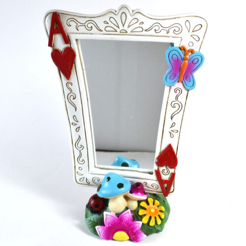 SA3532.jpg 8 1/2" Alice in Wonderland Playing Card Mirror