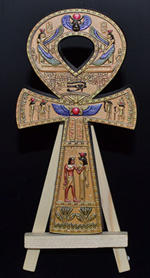 6" Ankh gold W stand